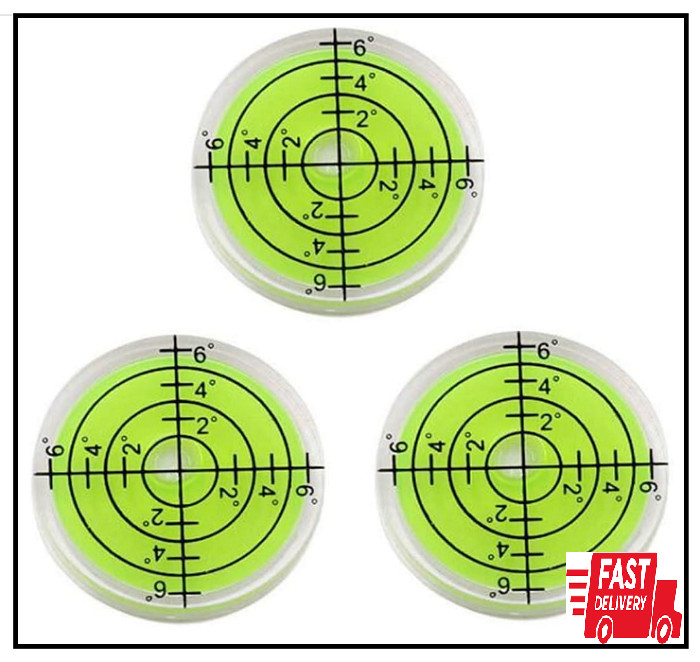 3Pcs Circular Bubble Level Bullseye Degree Marked Surface Round Spirit Levels Me
