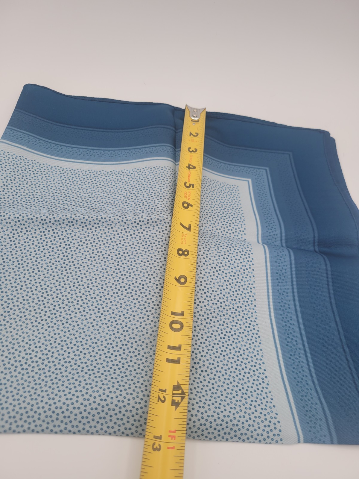 Vintage ITALIAN SCARF 26" x 26" SQUARE BLUE Tiny Dots Flowers