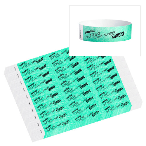 500 or 1000 Count Days of the Week Tyvek Design Wristband, Security Bracelet