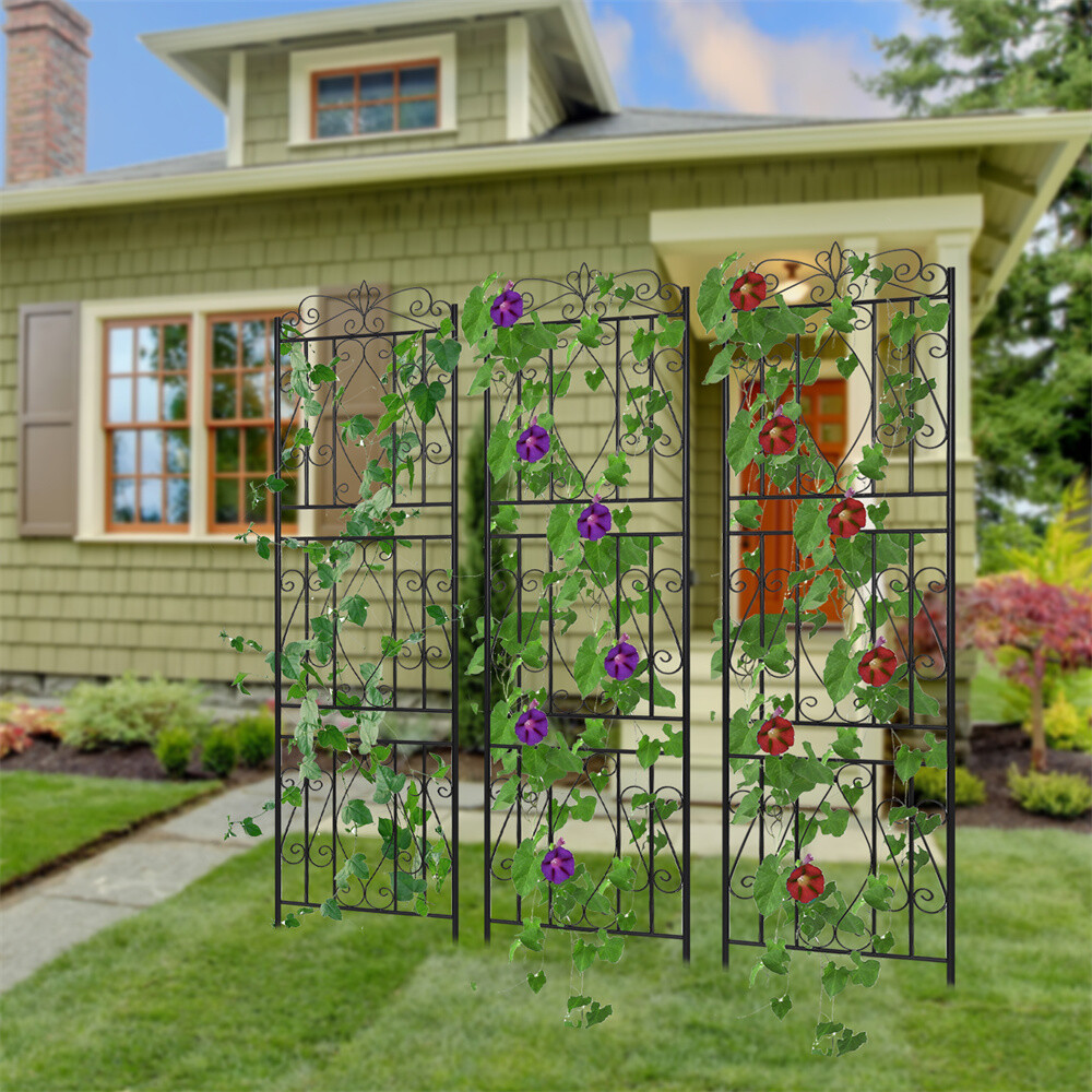 Garden Trellis For Climbing Plants Outdoor 2 Pack Large Rust Proof Garden Panels
