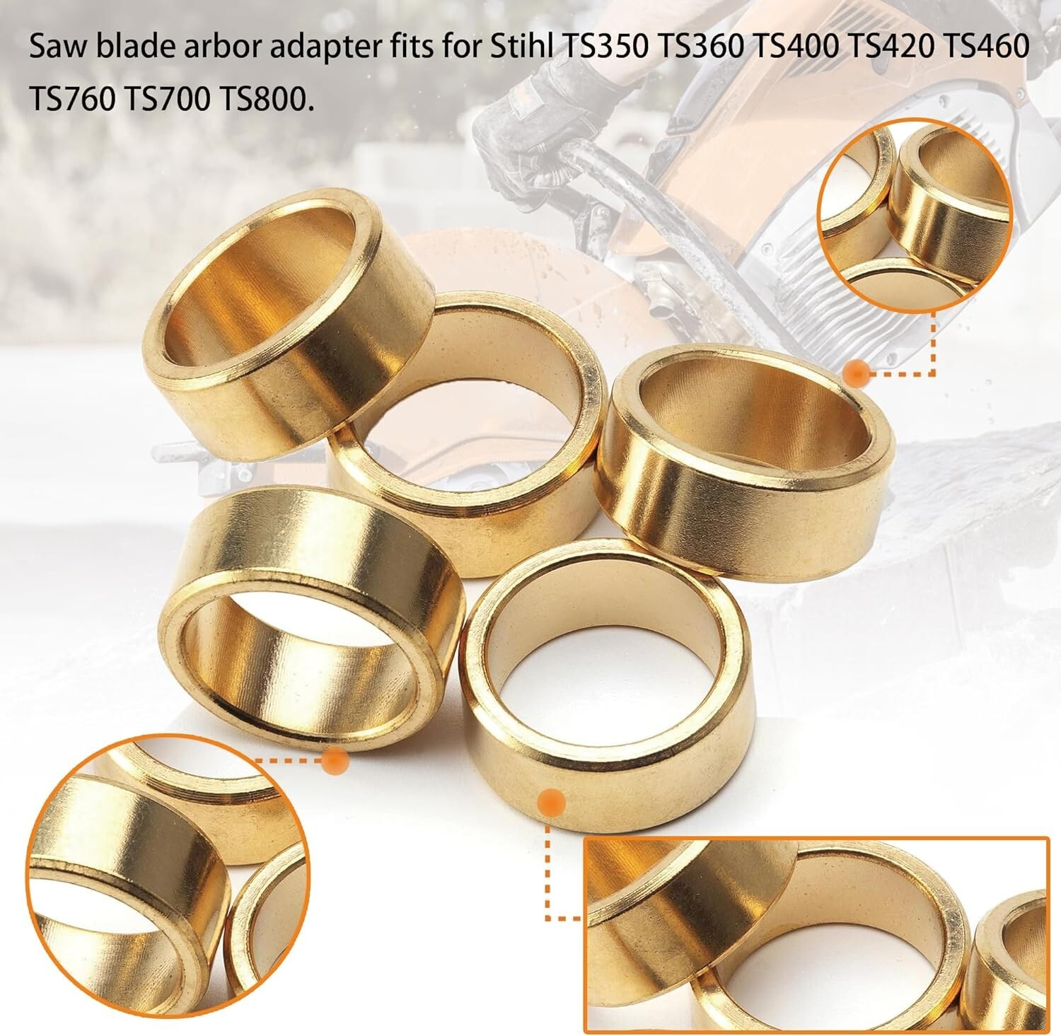 5 Pack -TS400 TS420 TS460 TS760 TS700 TS800 Saw Blade Arbor Adapter Reducer Ring