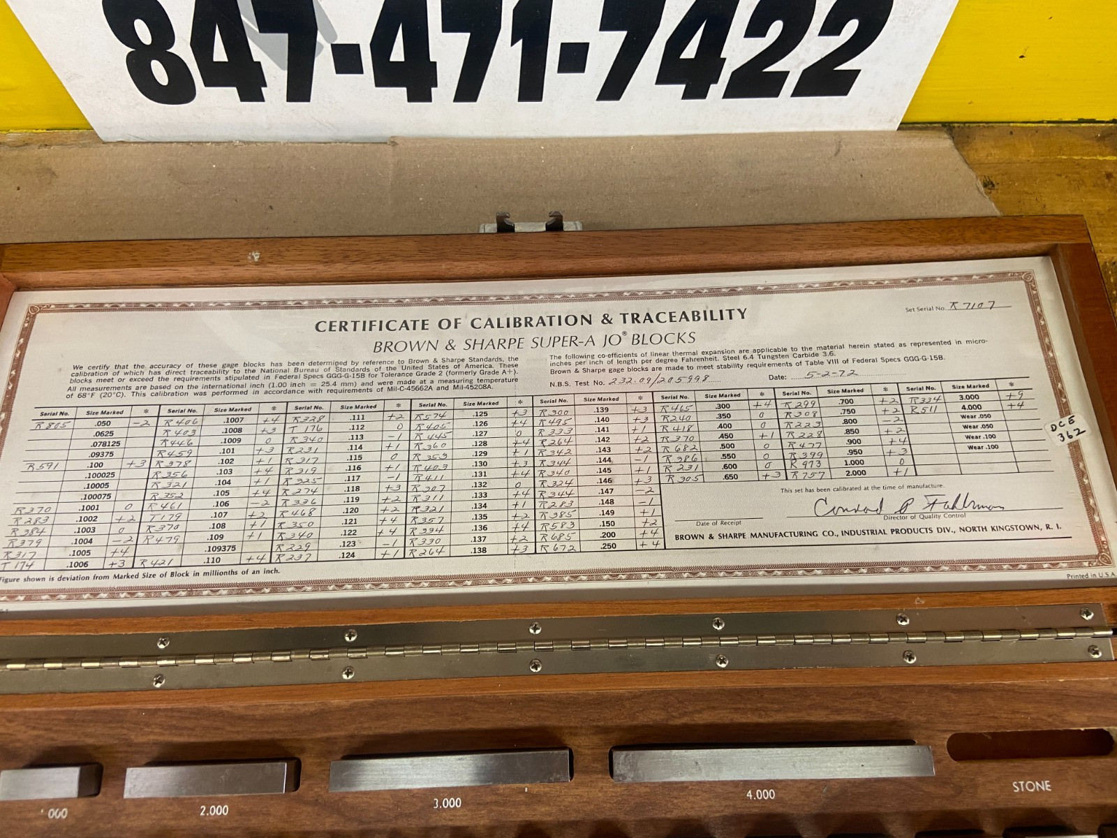 BROWN AND SHARPE 81 PC GAGE BLOCK SET .05-4.00