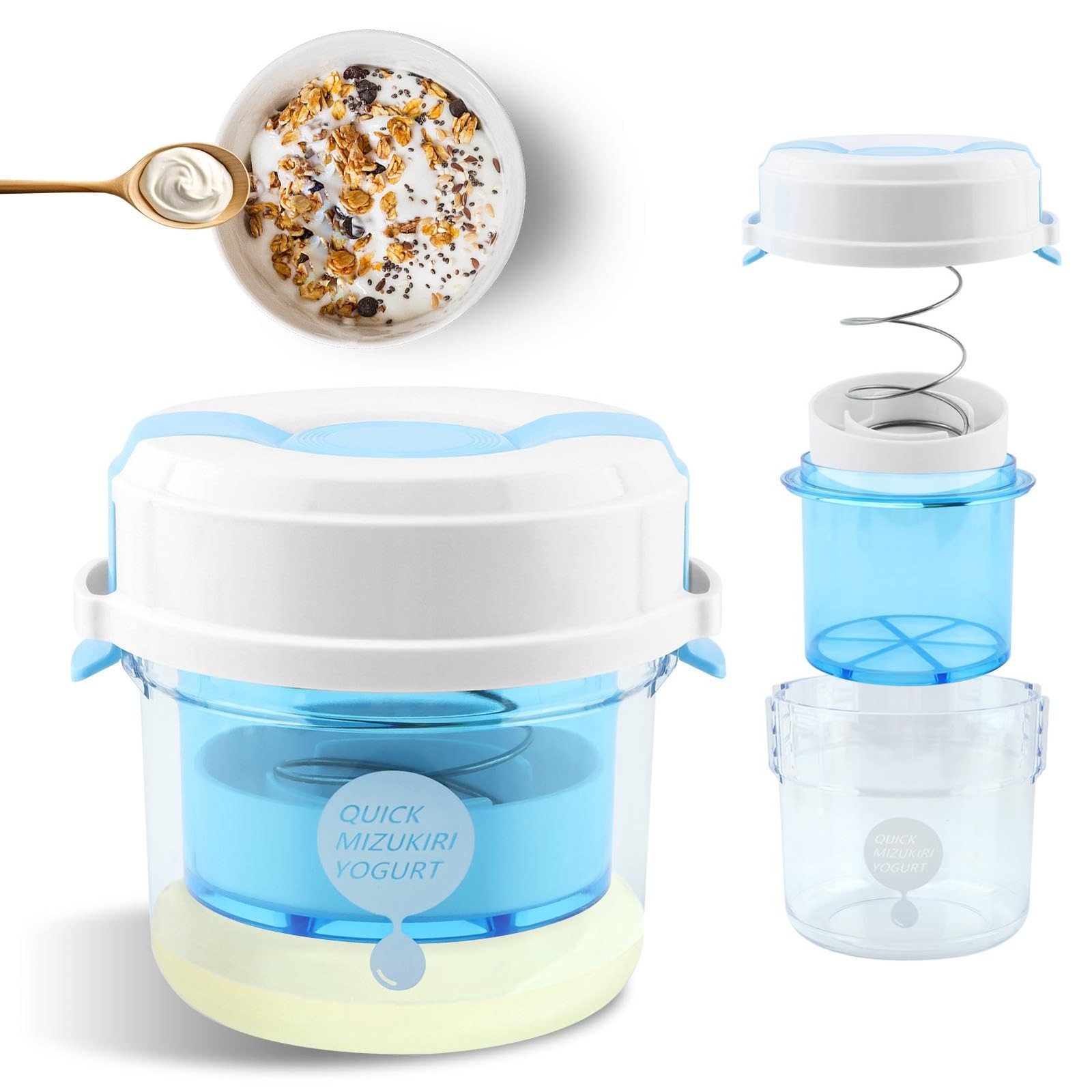 Greek Yogurt Strainer with Lid, Ultra Fine Mesh Nylon 15*14*15CM, As Shown