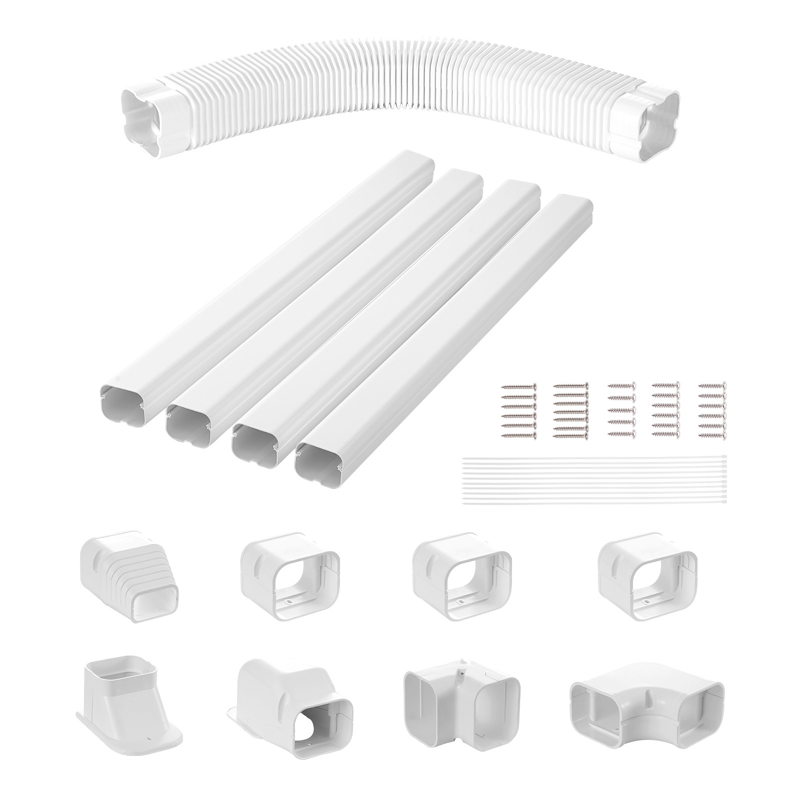 VEVOR 3" W 17.6Ft Line Set Cover Kit For Mini Split/Central Air Conditioner PVC