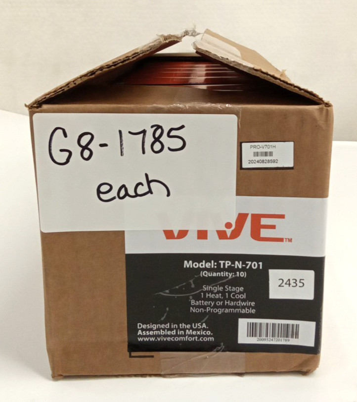 Vive TP-N-701 Single Stage 1 Heat/1 Cool Digital Non-Programmable Thermostat