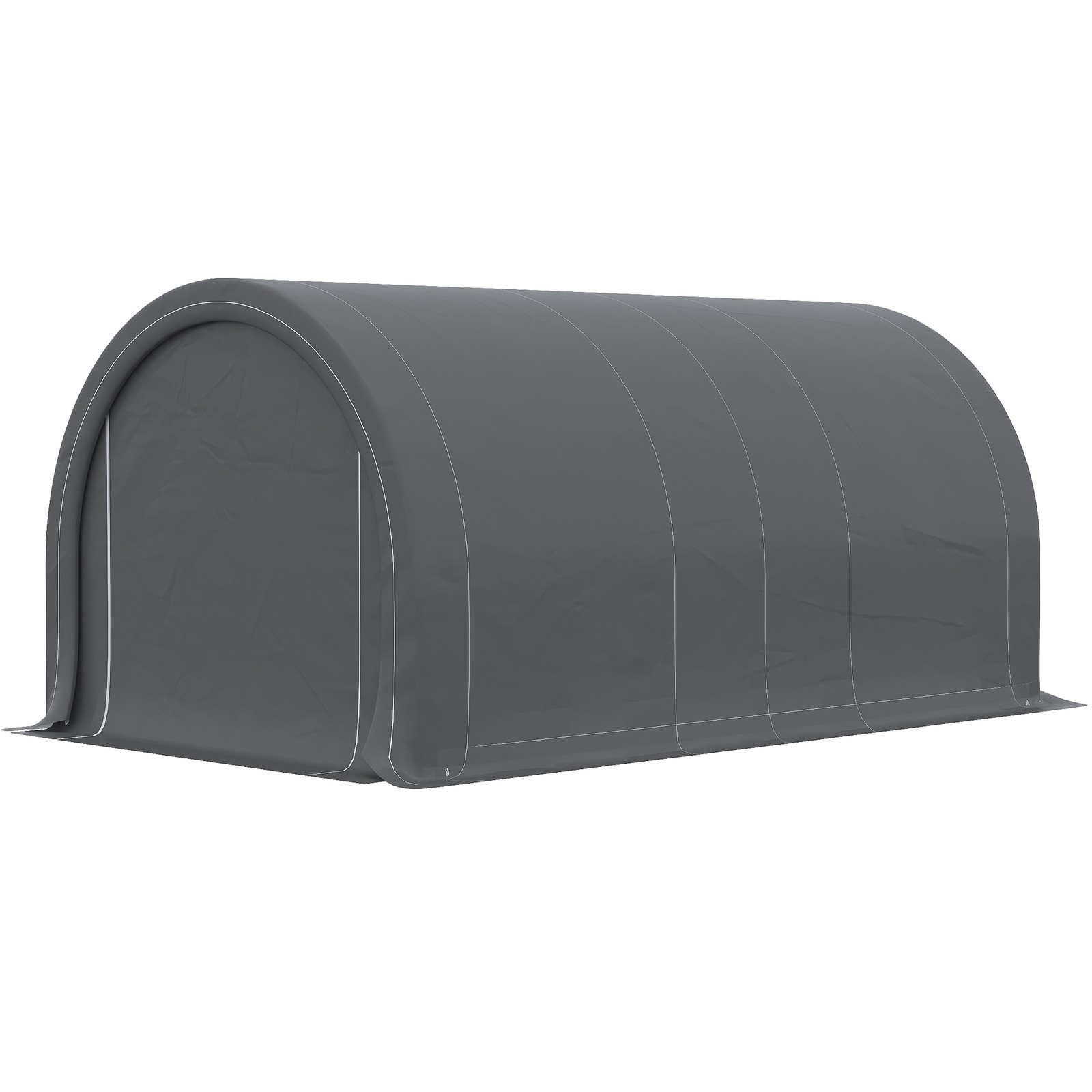 Outsunny 10' x 16' Carport Storage Tent Anti-UV PE Portable Garage, Gray
