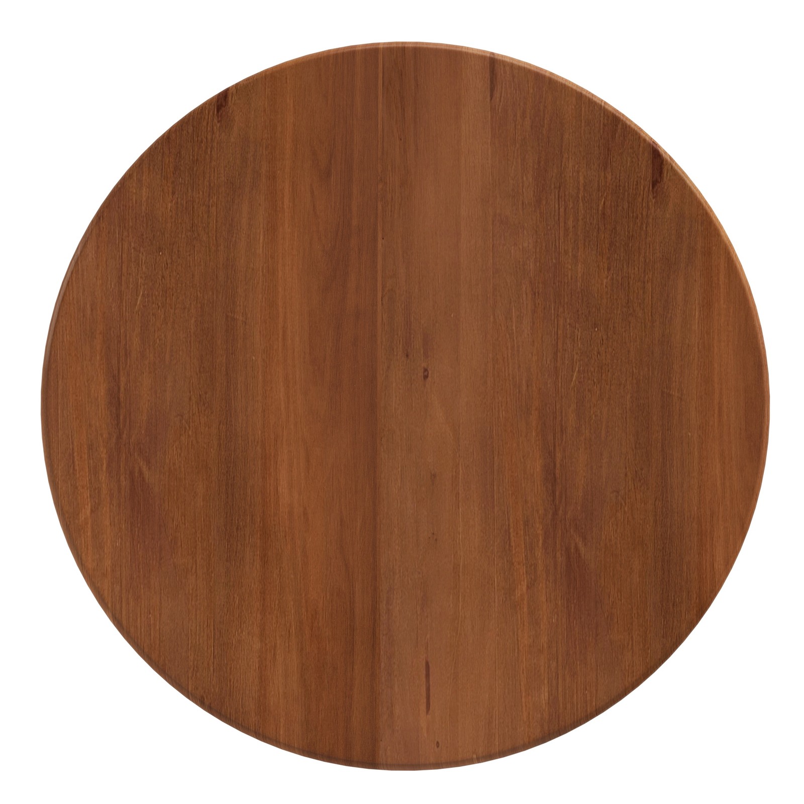 Round Fluted Coffee Table with Storage Pine Solid Wood Sliding Door Walnut Color