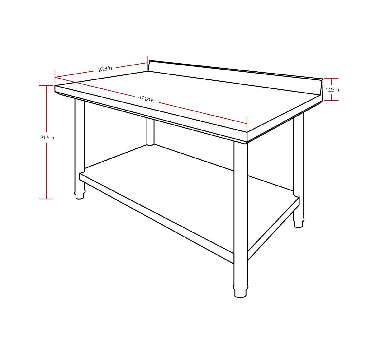 Stainless Steel Pet Care GroomingTable with Undershelf 24"x48" Heavy Duty 401