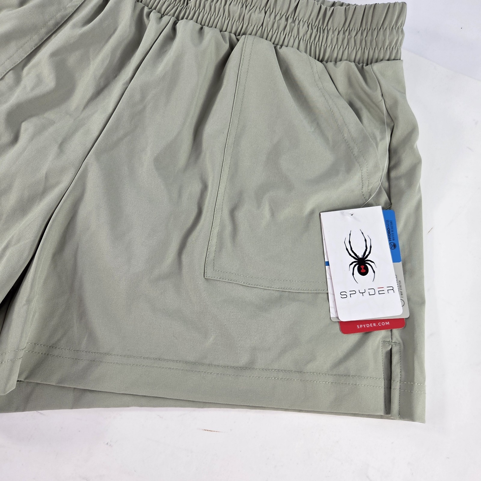 Spyder Women’s Performance Shorts SWB054 Sz L Light Olive Built-in Brief Running