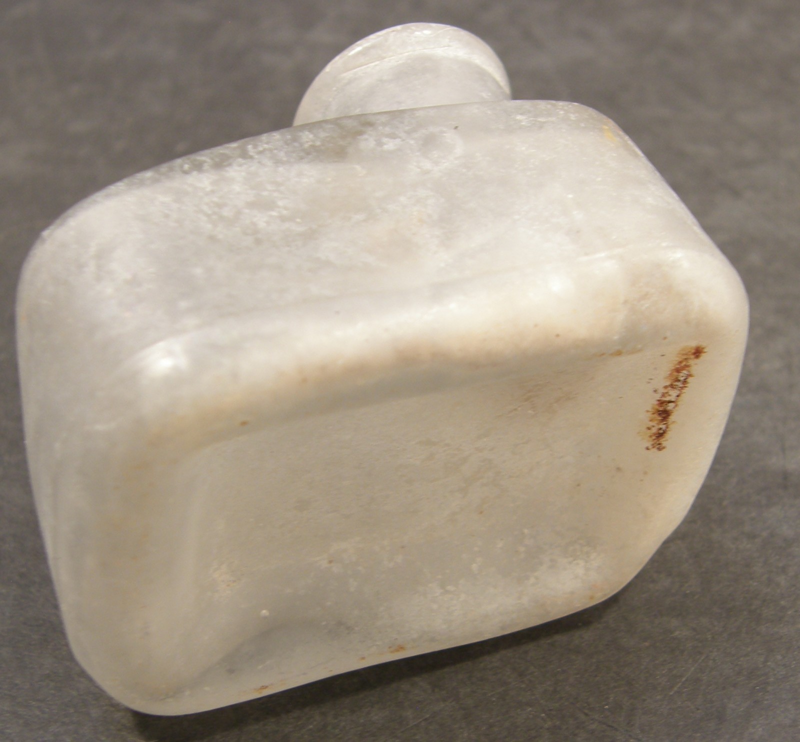 ANTIQUE GLASS TUGBOAT TUG BOAT INK BOTTLE