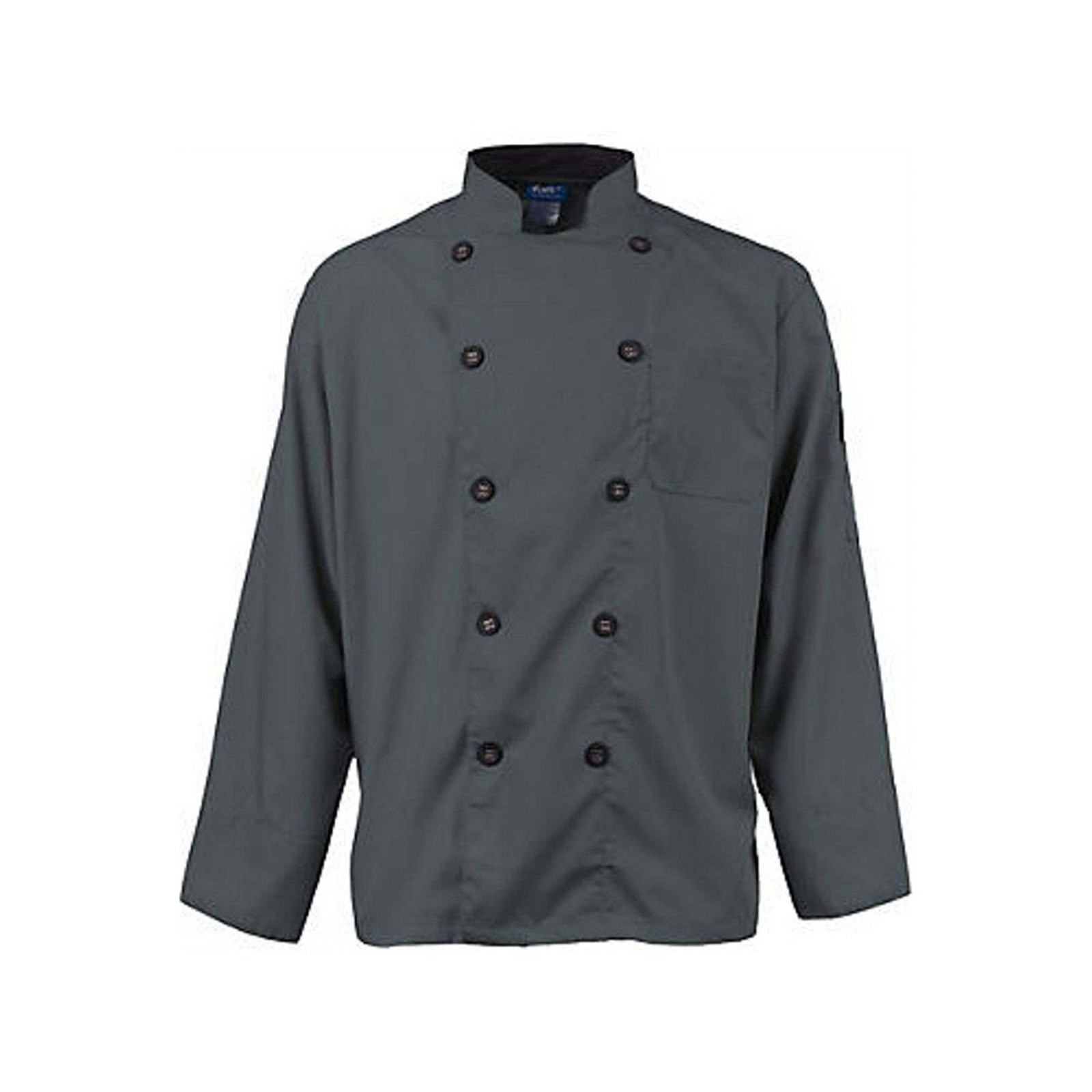 KNG 2122BKSLL Active Chef Mens Long Sleeve Chef Coat, Black Slate Size S