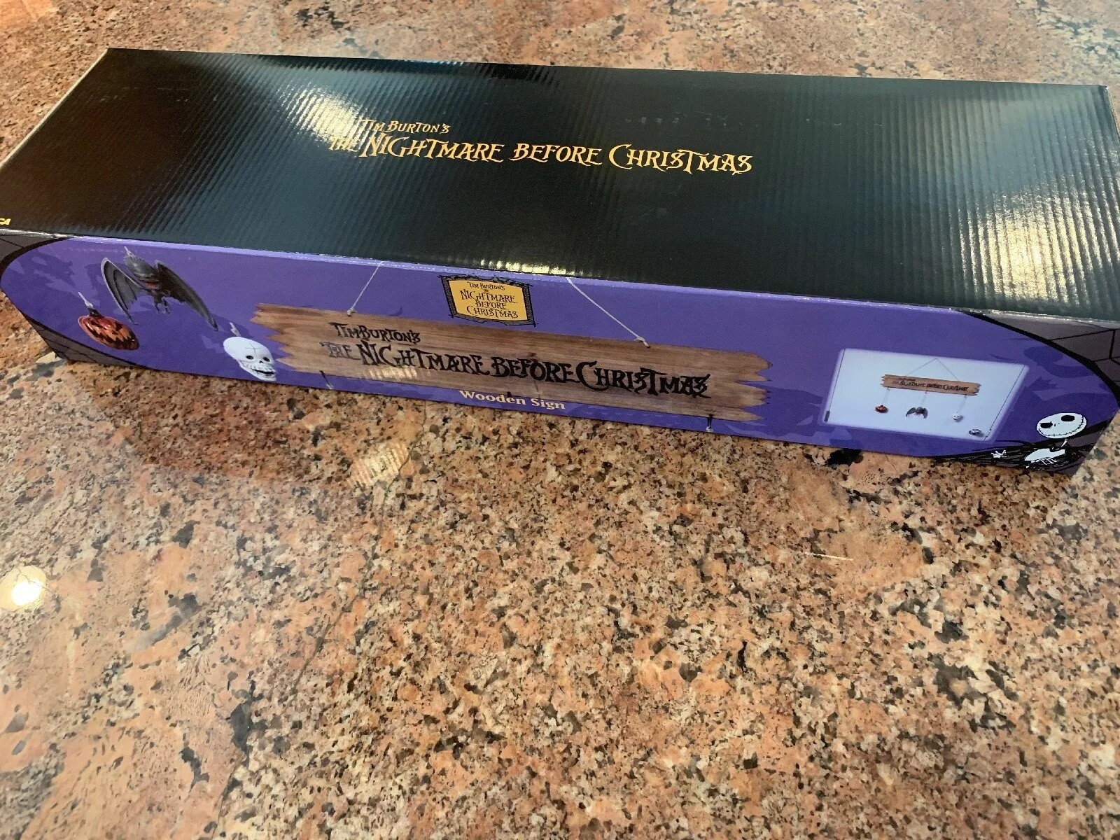 NIGHTMARE BEFORE CHRISTMAS Wooden SIGN Hanging Ornaments NECA Bat Pumpkin Skull