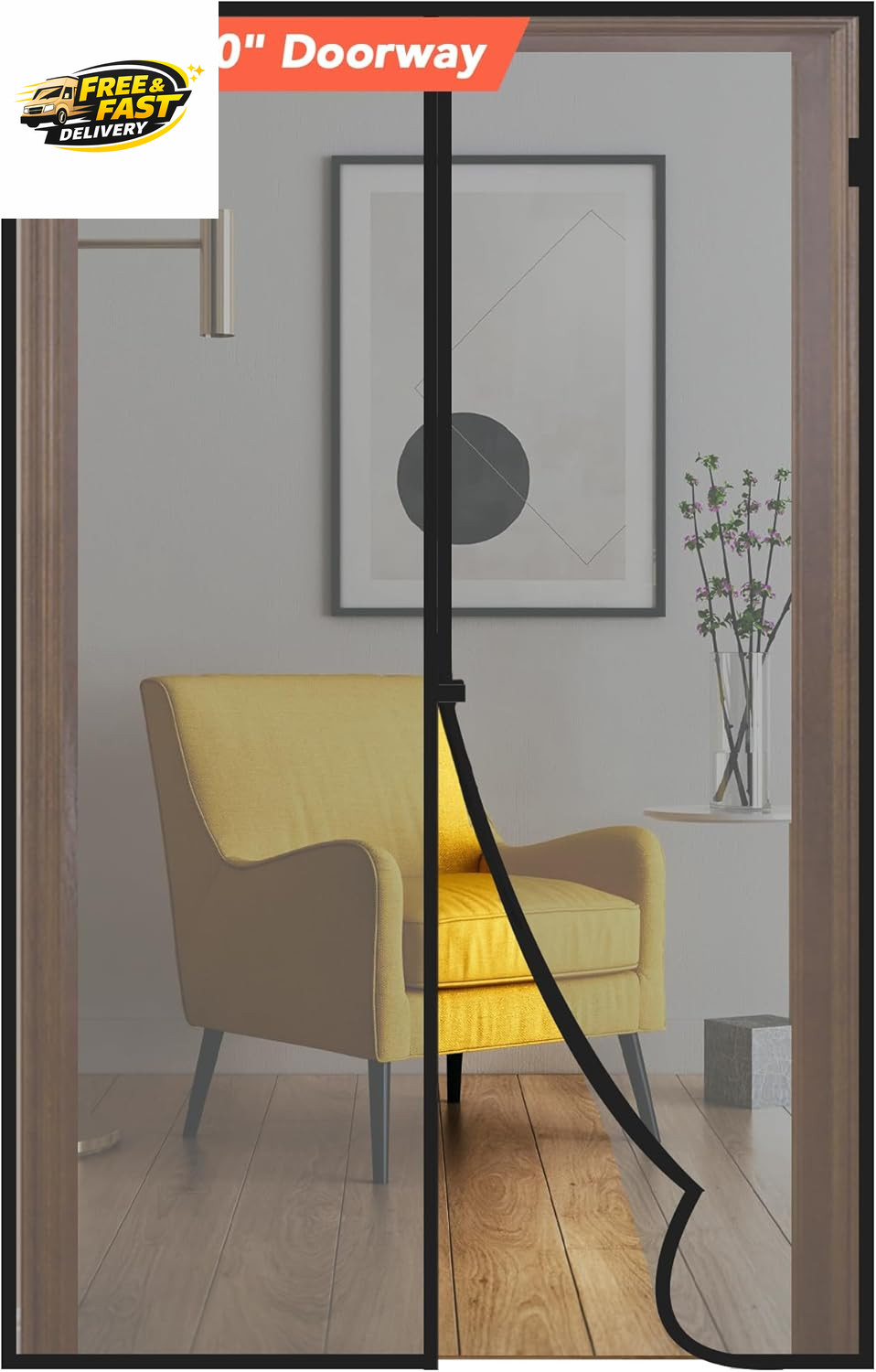 Magnetic Screen Door- Fit up to 36 X 80” Door. Heavy-Duty Screen Door Mesh with