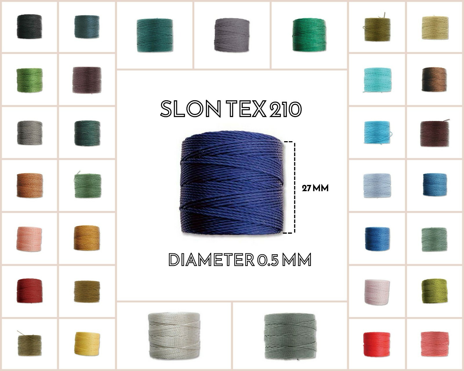S-Lon Superlon TEX 210 REGULAR Macrame Twist Nylon Beading Crafting Cord 0.5mm