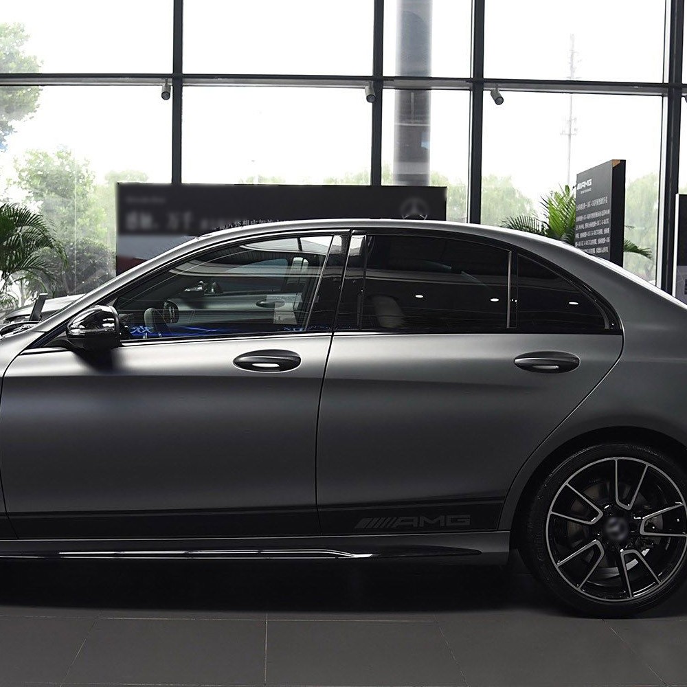 Glossy Black Chrome Delete Window Trims For Mercedes Benz C Class W205 2014-2022