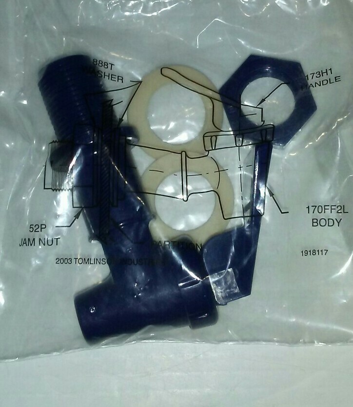 TOMLINSON SPIGOT 1018851, 3-PACK, WATER CROCK, FAUCET VALVE, BLUE, FREE SHIP