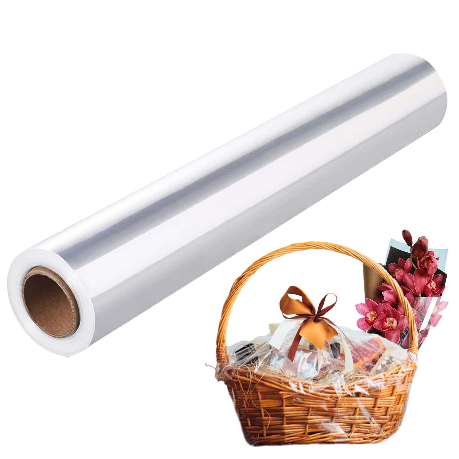 CLEAR CELLOPHANE WRAP ROLLS FLORIST GIFTS HAMPERS CHRISTMAS 40cm