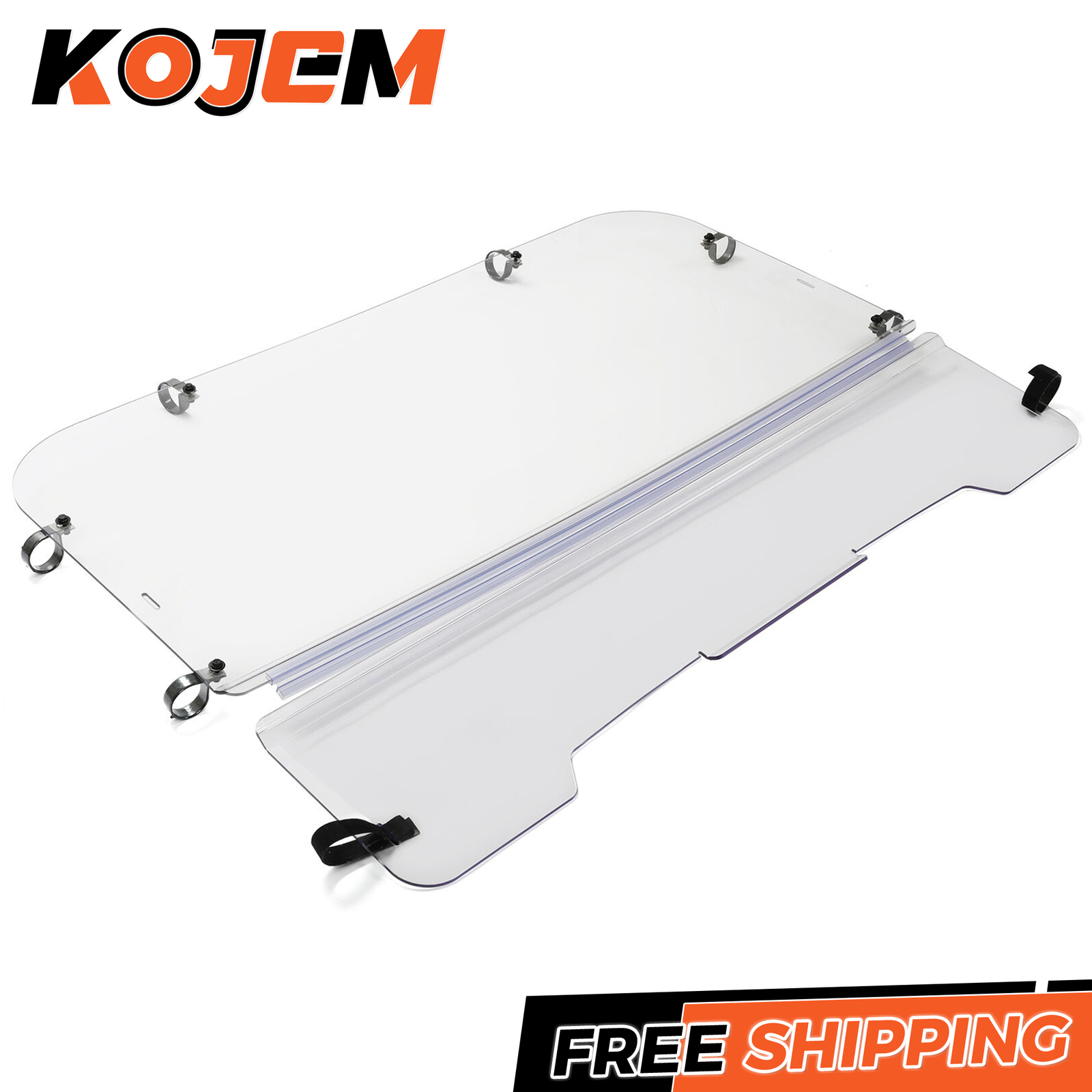 KOJEM For 2001-08 Kawasaki Mule 3000 & 3010 Front Folding Windshield 1/4 THICK