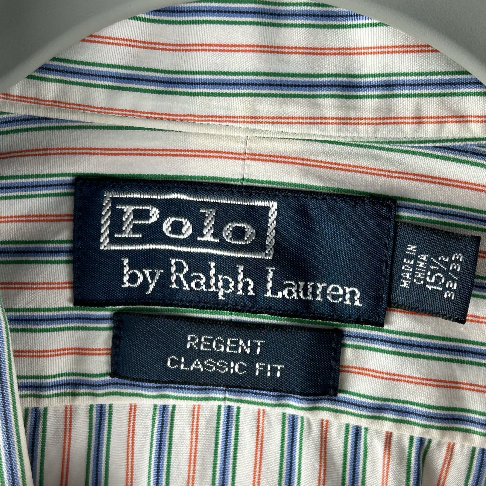 Polo Ralph Lauren Regent Fit Multicolor Striped Dress Shirt Men 15.5 32-33 (M)