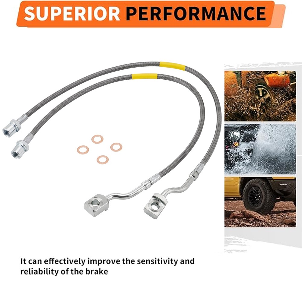 Extended Front Brake Lines 5-7.5in For 07-19 Suburban 1500 Tahoe GMC Yukon