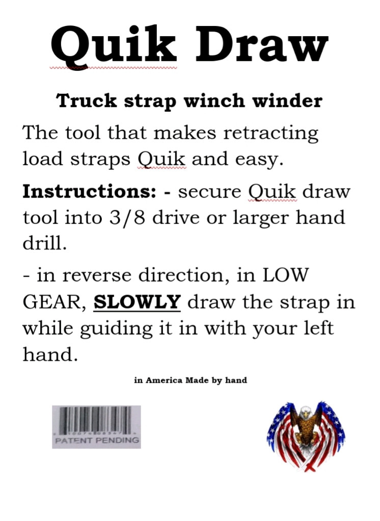 Truck Strap Winch Winder - Drill Driven Winding Tool for Flat Bed Trailers