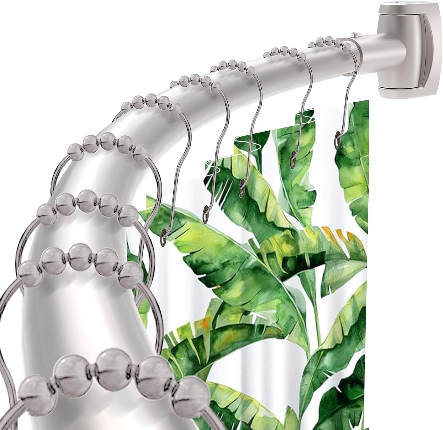 Elegant Brushed Nickel Curved Shower Curtain Rod 33-78in for Stylish Bathrooms