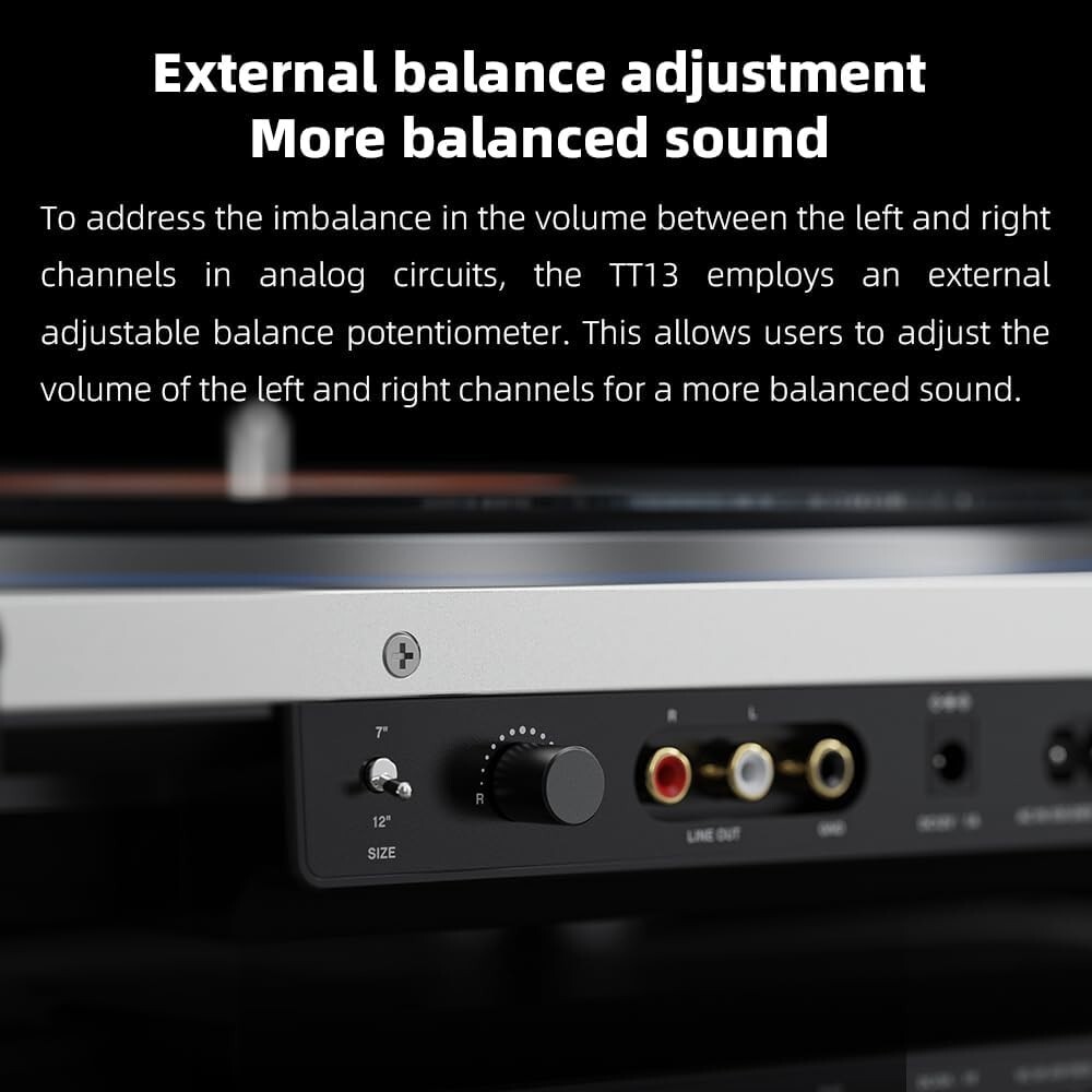 FiiO TT13 Fully Automatic Vinyl Stereo Turntable(Analog) (Black Bluetooth)