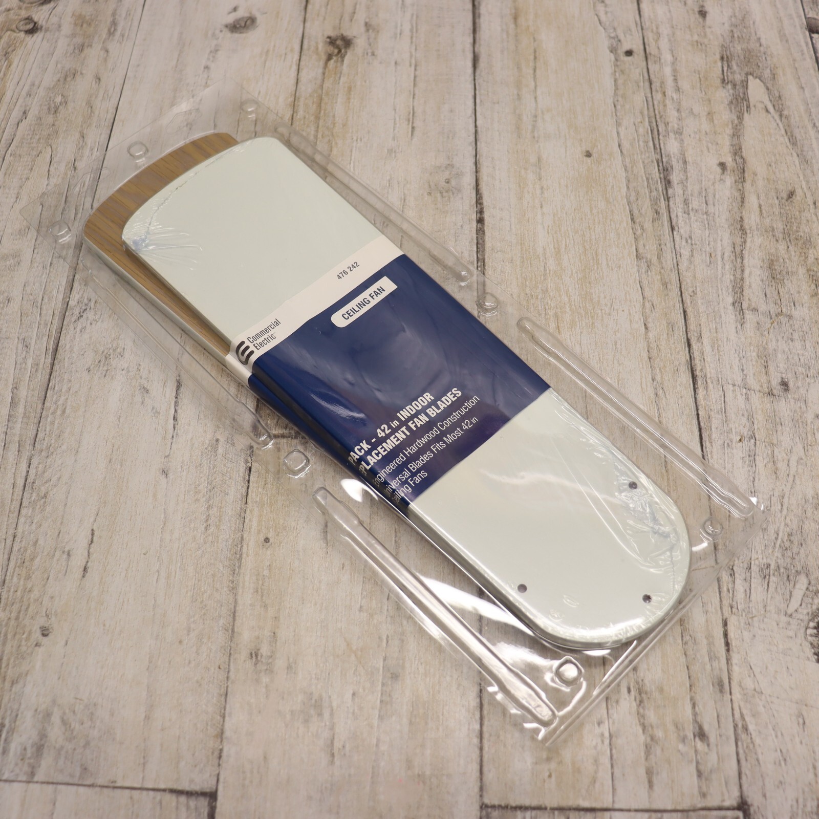 5 Pack- 42 Inch Ceiling Fan Blades Replacement, Reversible White / Bleached Oak