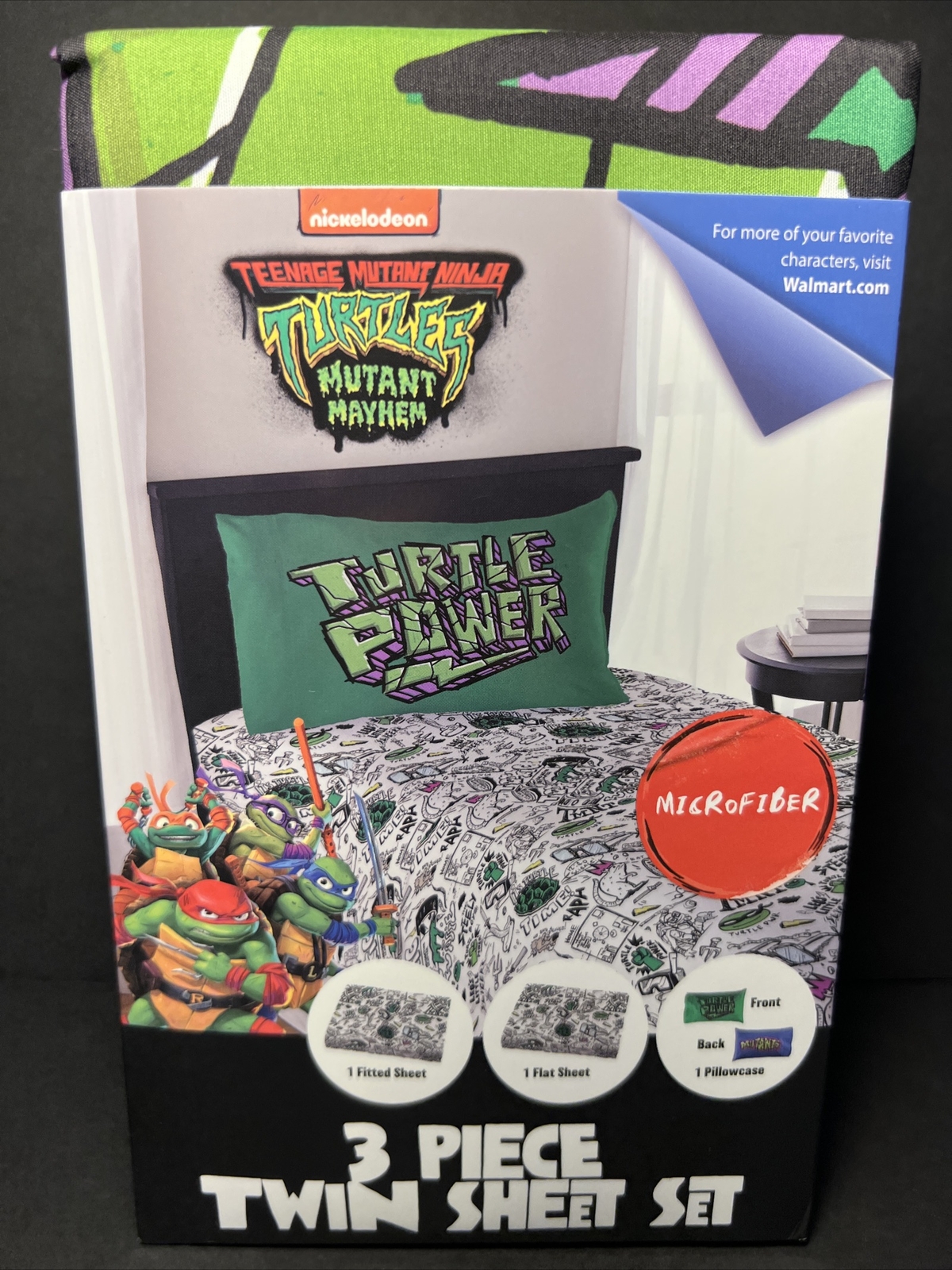 Teenage Mutant Ninja Turtles Mutant Mayhem Kids Twin Sheet Set 3Pcs Nickelodeon