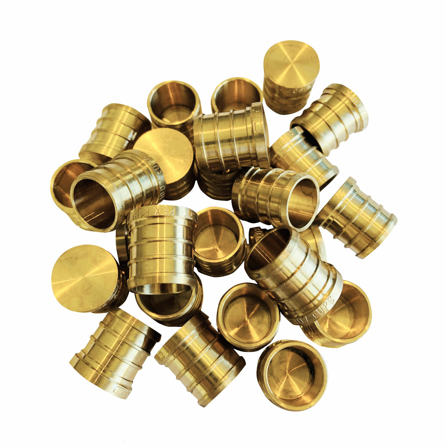EFIELD 25 PCS 1/2" PEX PLUG (END CAP) - BRASS CRIMP FITTINGS (LEAD-FREE)