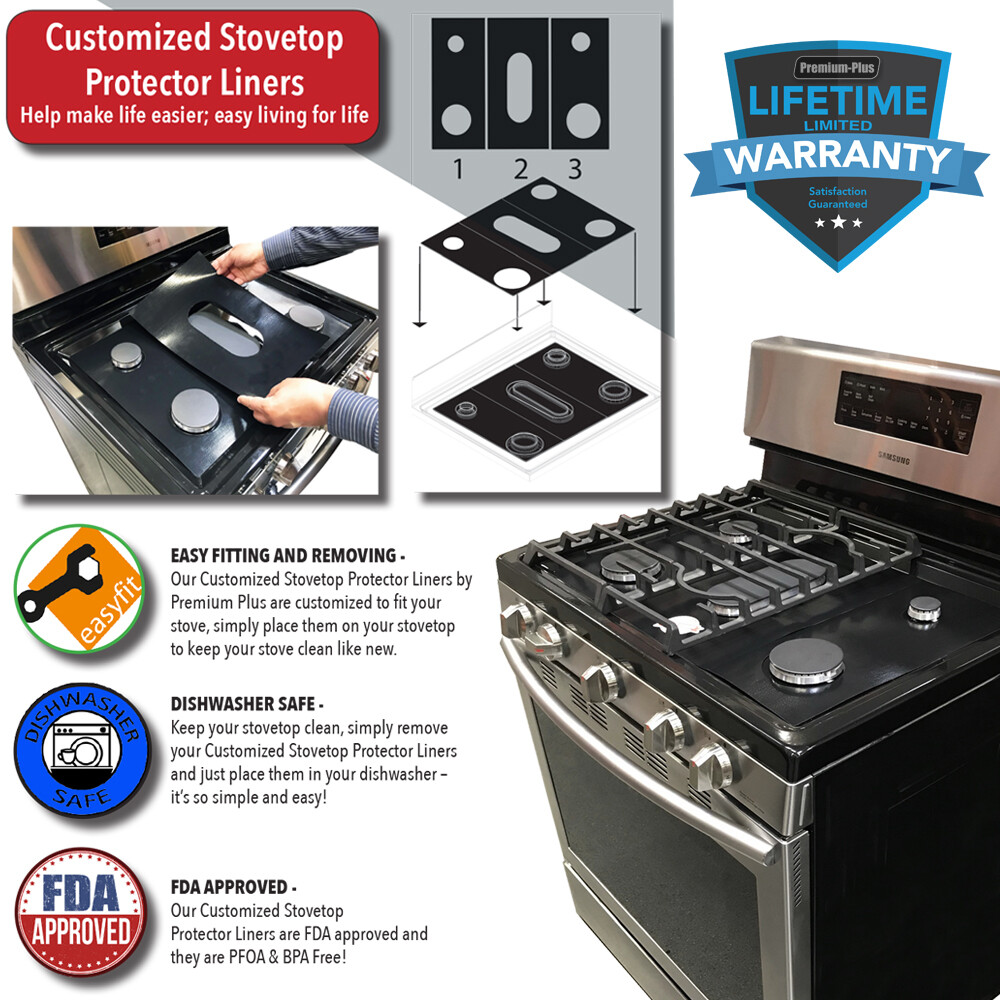 Whirlpool Stove Protectors, Custom cut to fit your Stove, Lifetime Warranty