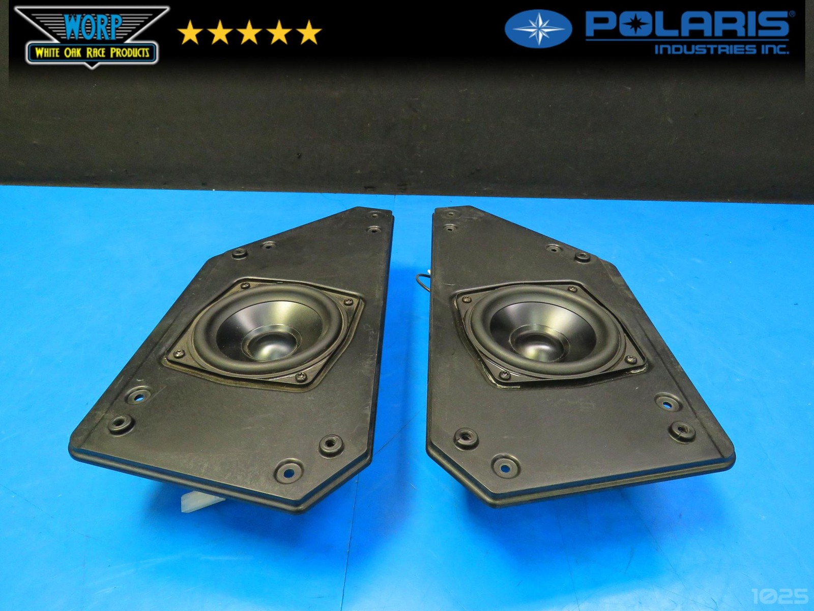 24-25 POLARIS XPEDITION MID WOOFER SET W/ MOUNTS GRILLES SPEAKERS GENUINE OEM