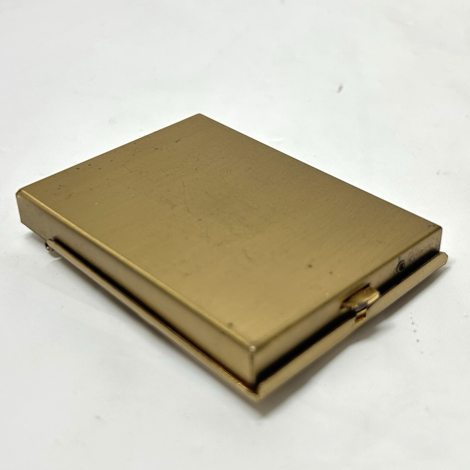 Vintage Mini Flip Up Pocket Rolodex Address Phone Book Brass Gold Tone