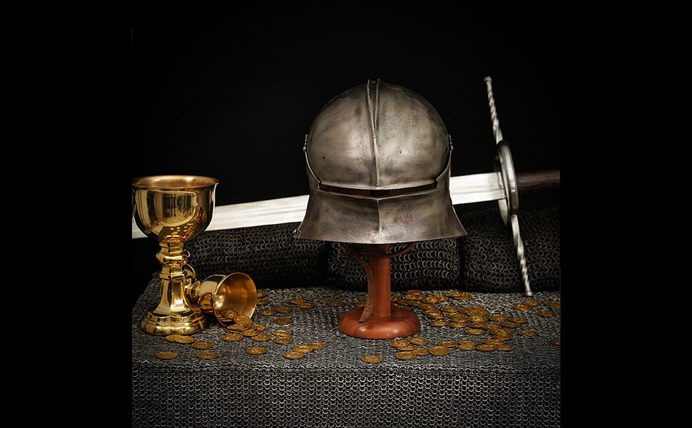 Helmet Stand Wooden Display Armor Roman Spartan Greek Armour Headgear 14.5 Inch