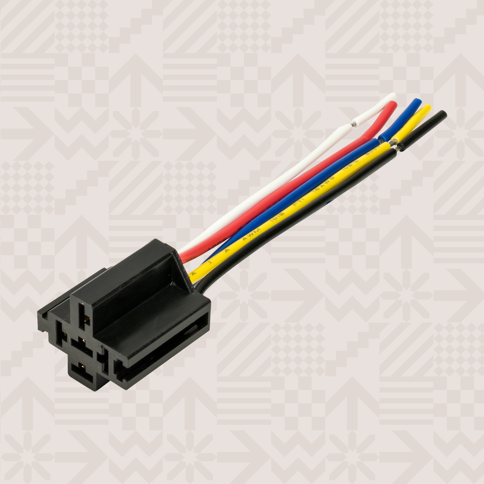 SPDT Interlocking Bosch Style 5-Pin Relay Socket Harness Base w/ Wires