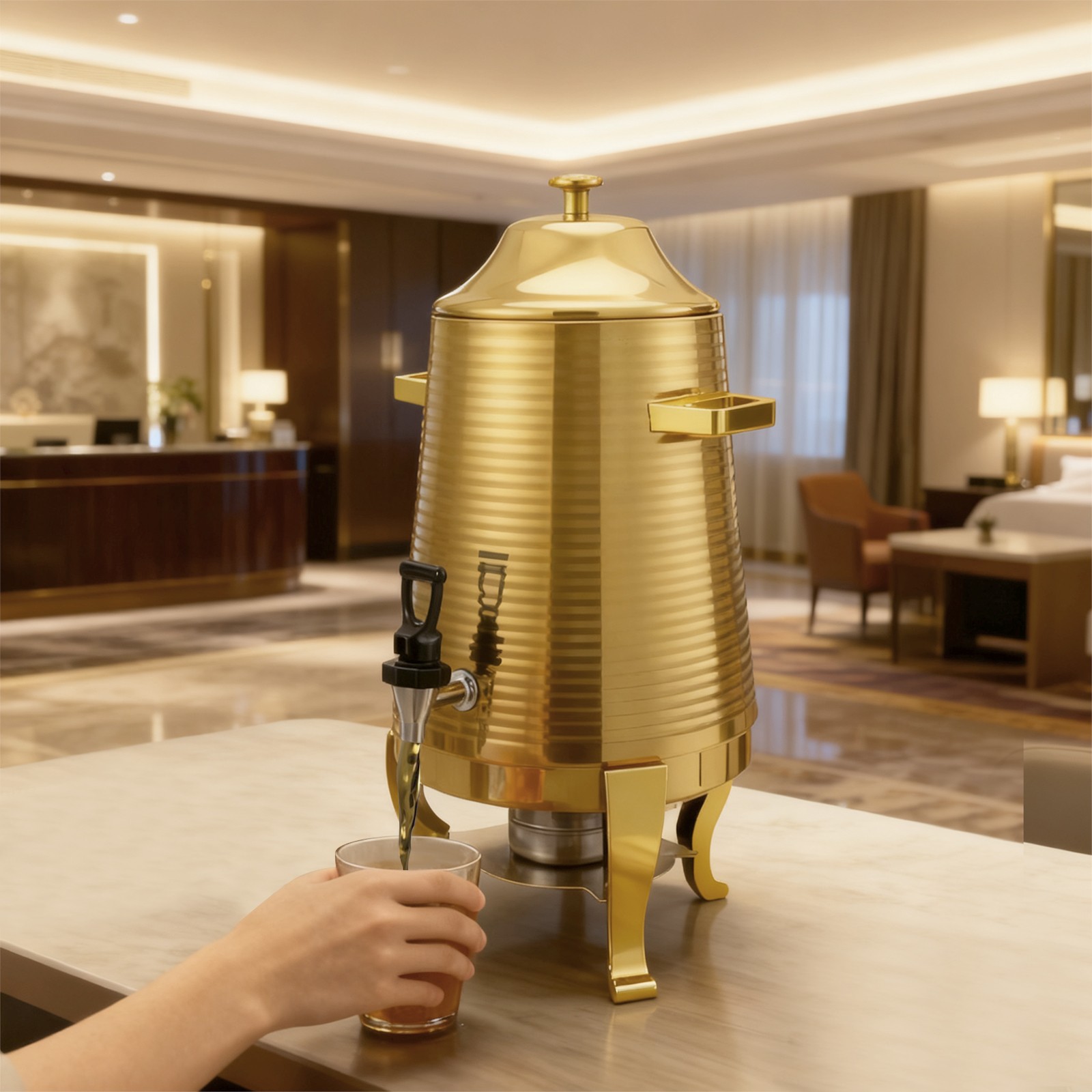 13L Beverage Dispenser Hot Drink Dispensing Container with Stand Stainless Steel