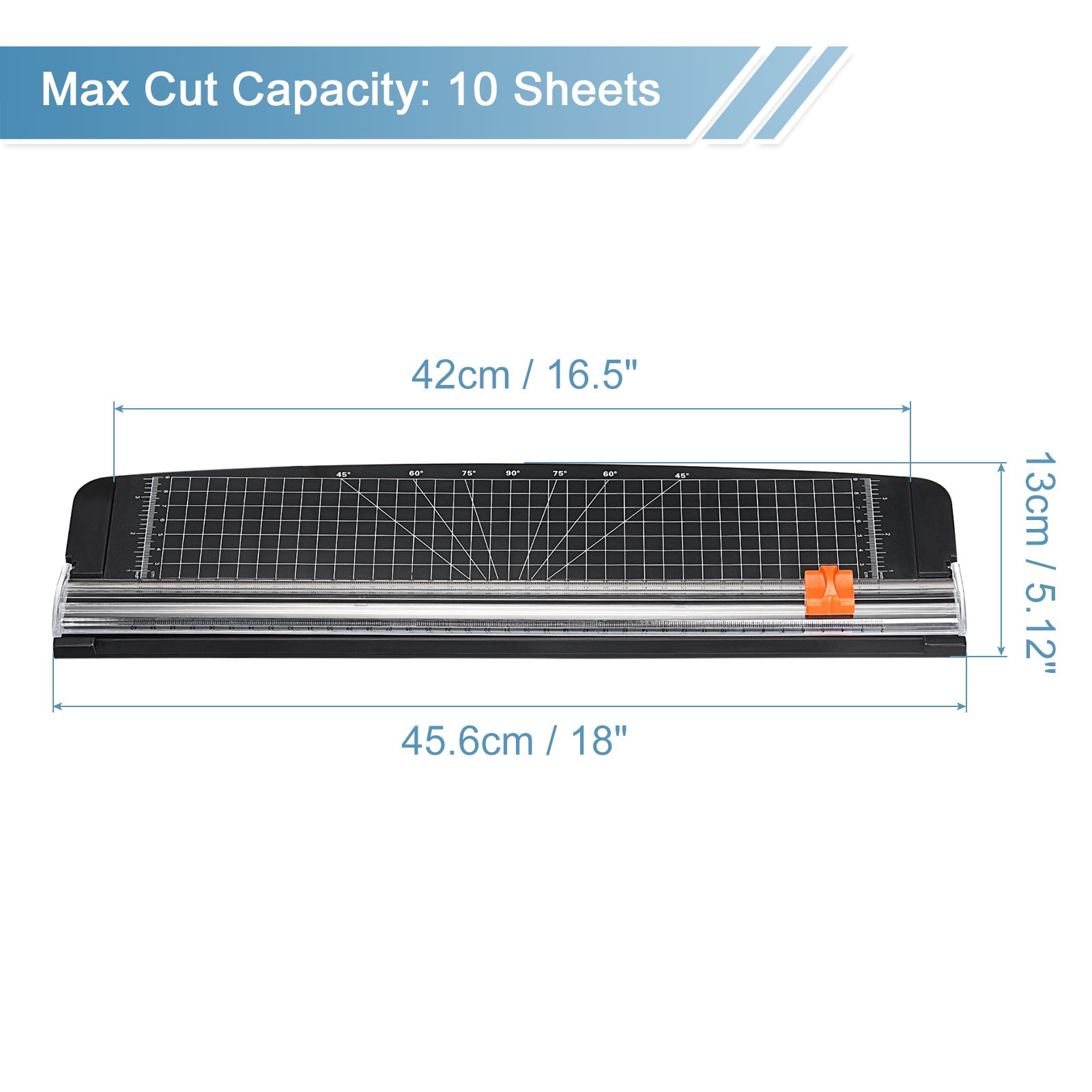 18"Length,10-Sheet Capacity Paper Cutter A3 Stack Portable Paper Trimmer