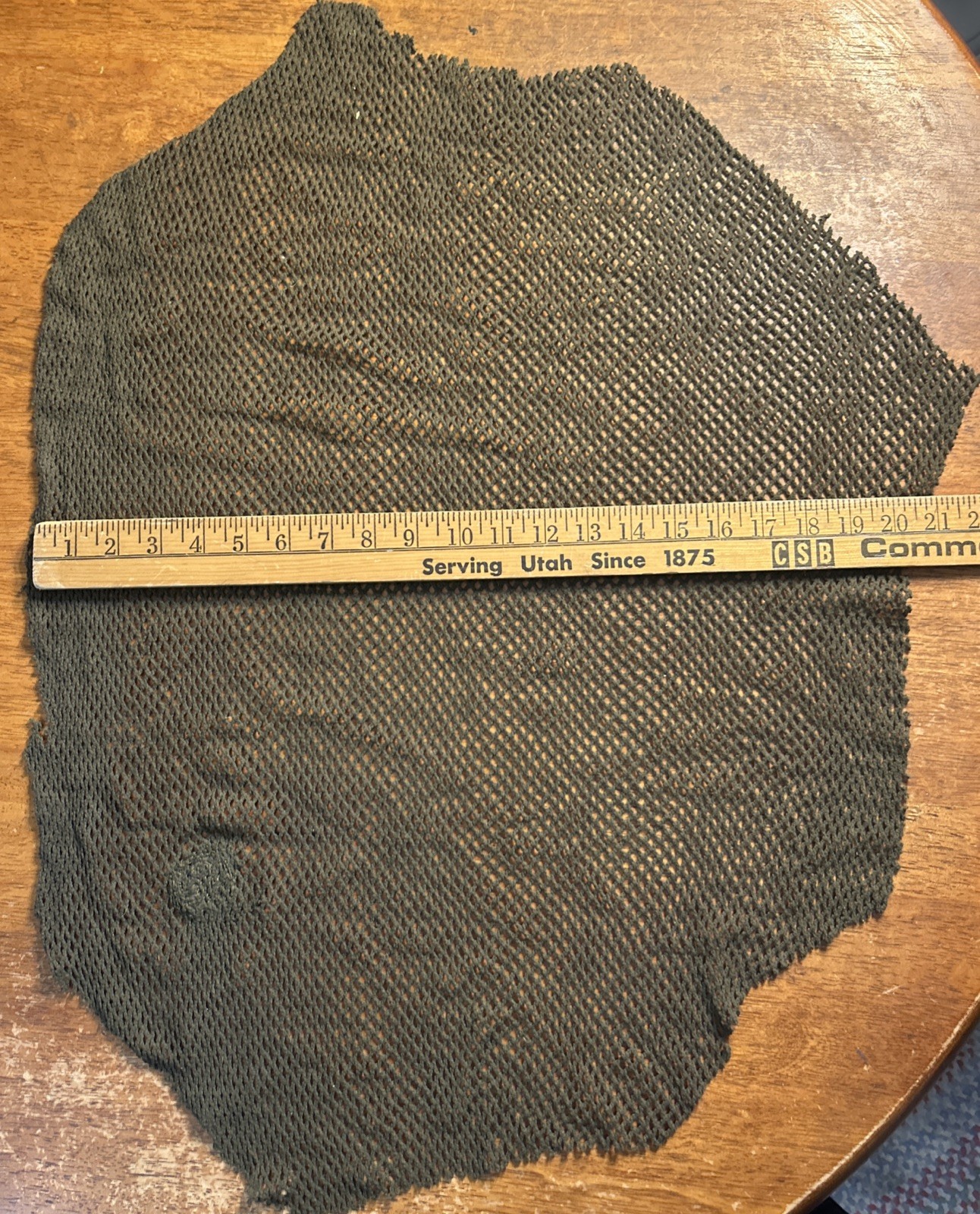 ORIGINAL WWII Woven Square Pattern M1 Helmet Net from US GI OD Camo Shrimp Net 1