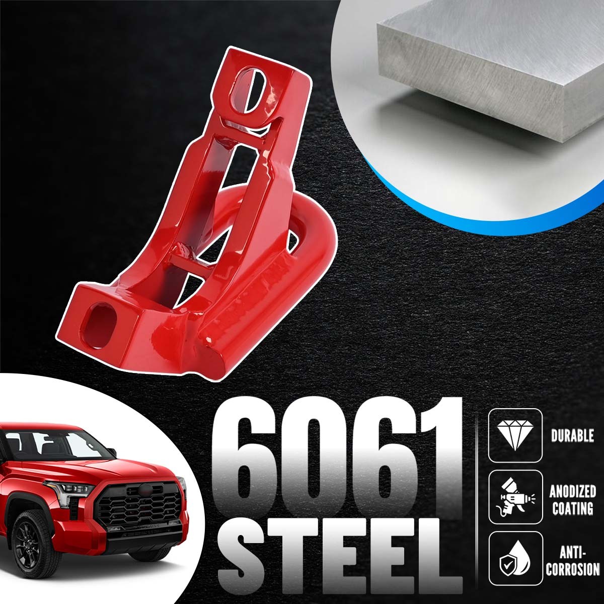 Front Recovery Tow Hook Steel For Toyota Tundra Sequoia 2022-2025 450-72T001-R