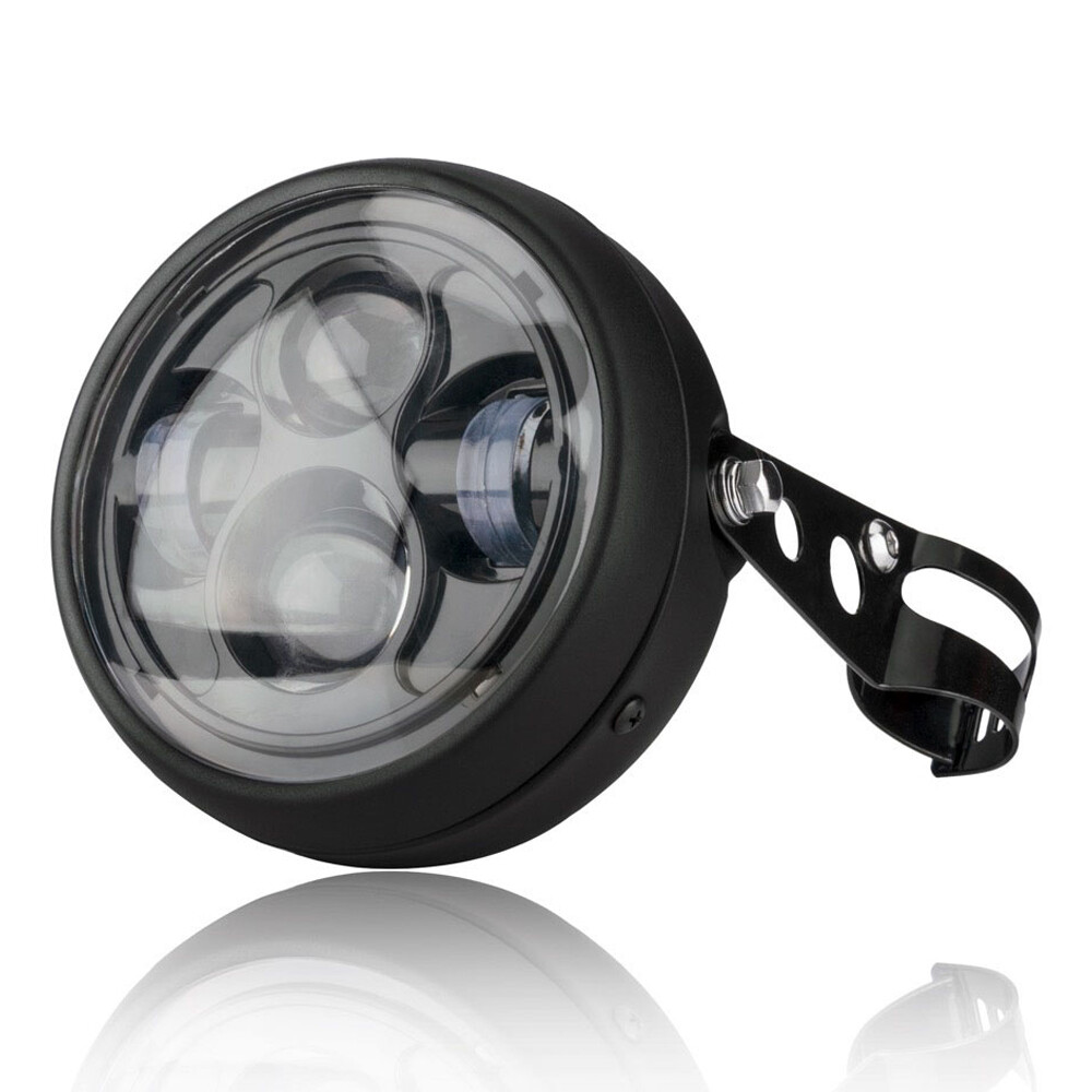 Universal Motorcycle 6.5" LED Hi/Lo Headlight With Bracket For Cafe Racer Bobber