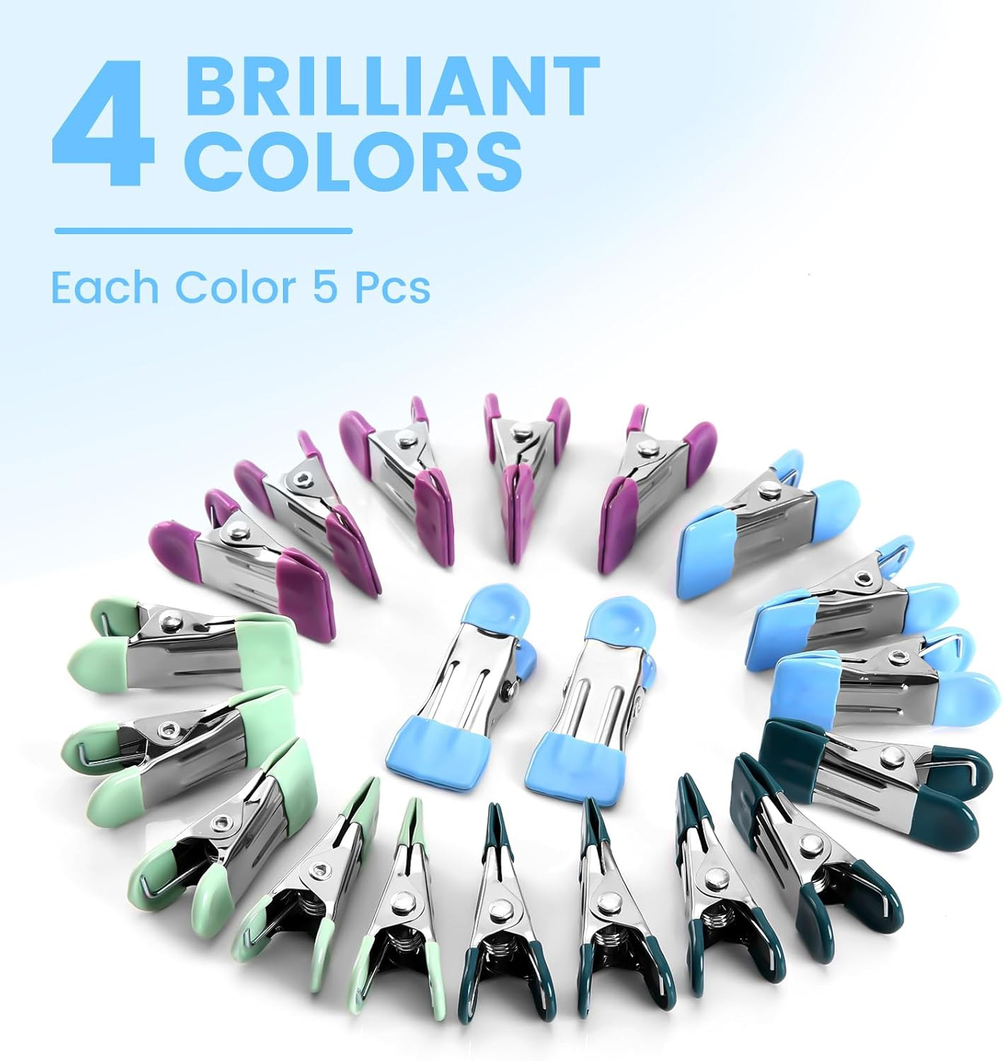 Clothes Pins, Chip Clips,Chip Clips Bag Clips Food Clips 20 Pcs,Towel Clips,Bag