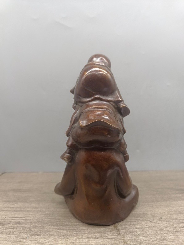 7.6" Antique Old Chinese Buddhism Bronze Temple Monk Buddhist Monk Buddha Statue