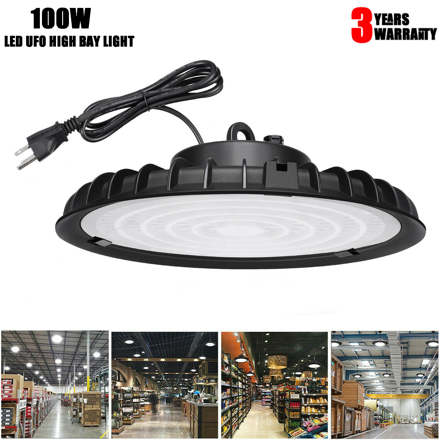 100W UFO LED High Bay Light Shop Light Warehouse Highbay UFO Commercial Lighting