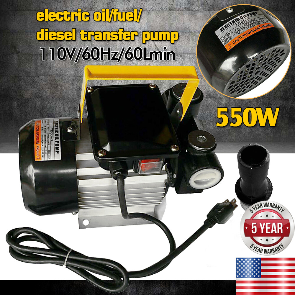 110V AC Self Priming Electric Oil Pump Transfer Fuel Diesel W/ Aluminum Casing