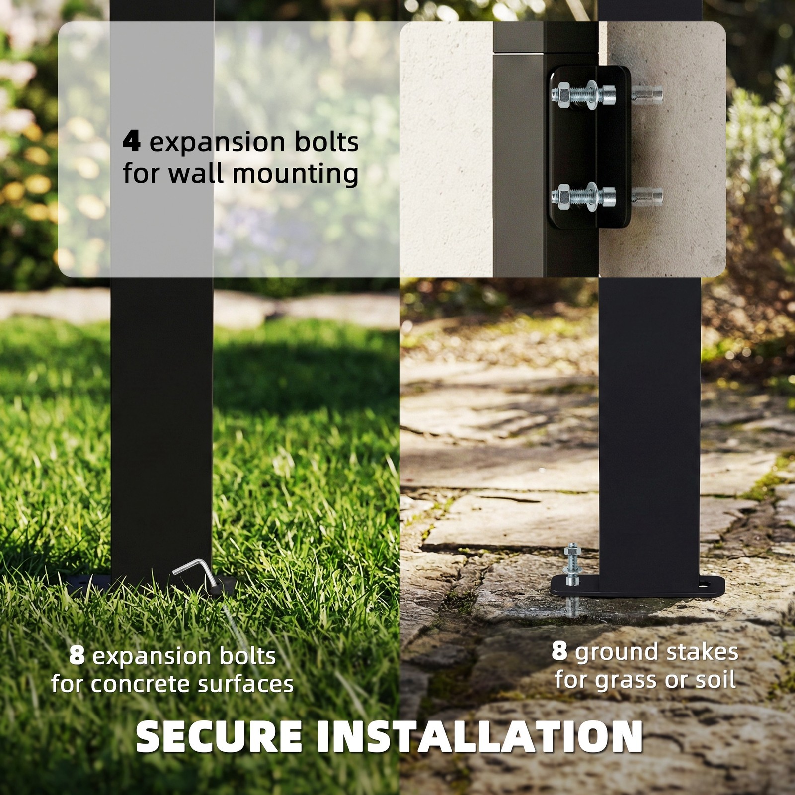 Outsunny 8' x 5' Grill Gazebo Lean-to Pergola with Polycarbonate Roof