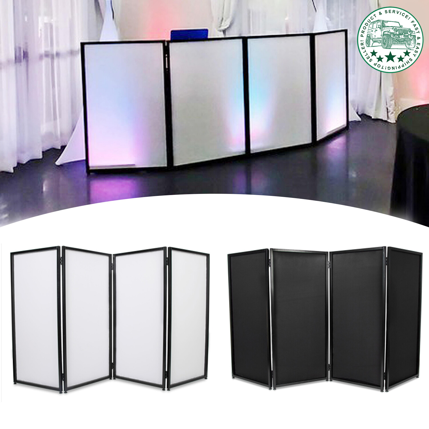 DJ Event Facade White/Black Scrim Metal Frame Booth +Travel Bag Case