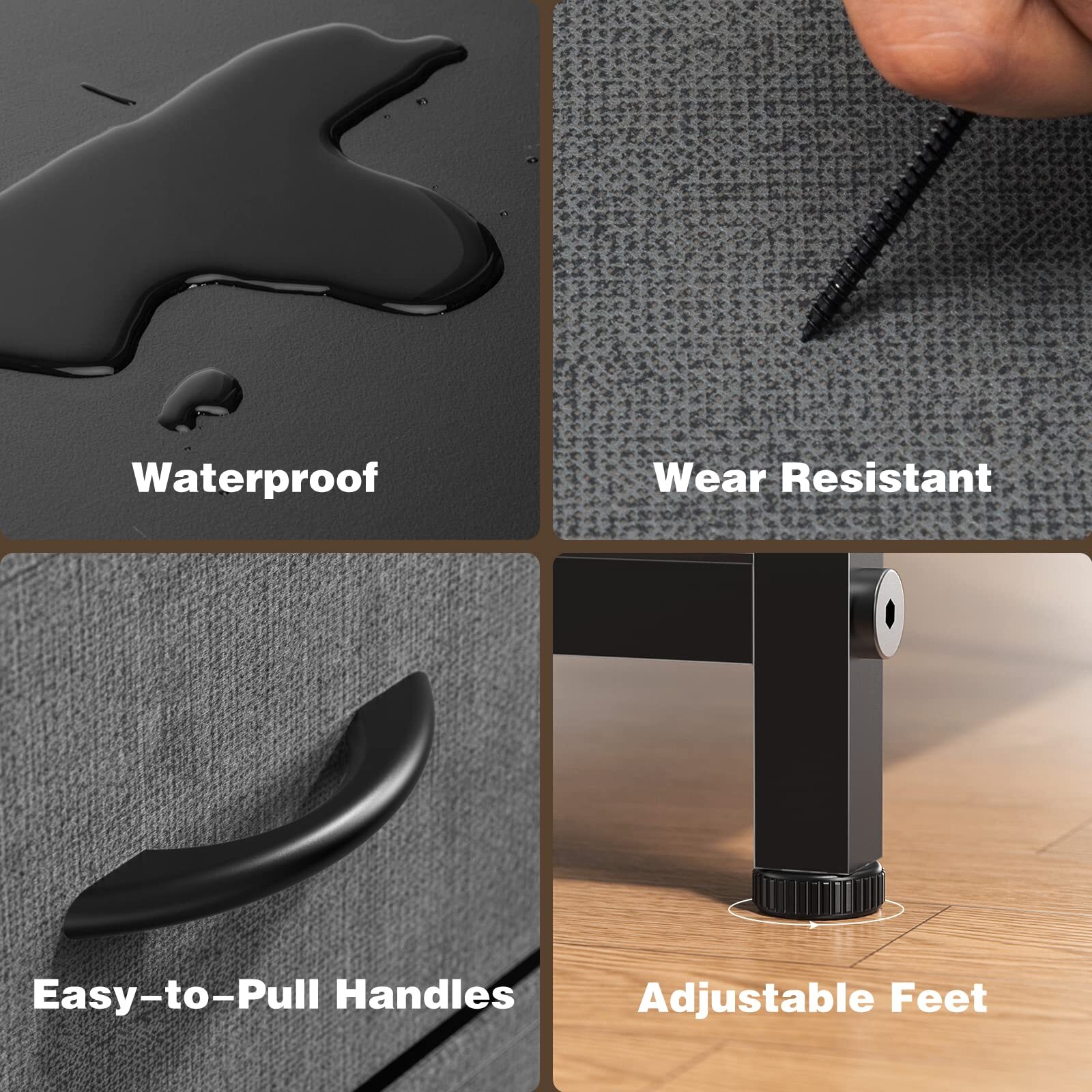 8 Drawers Dresser for Bedroom Chest Organizer Storage Tower with Fabric Bins