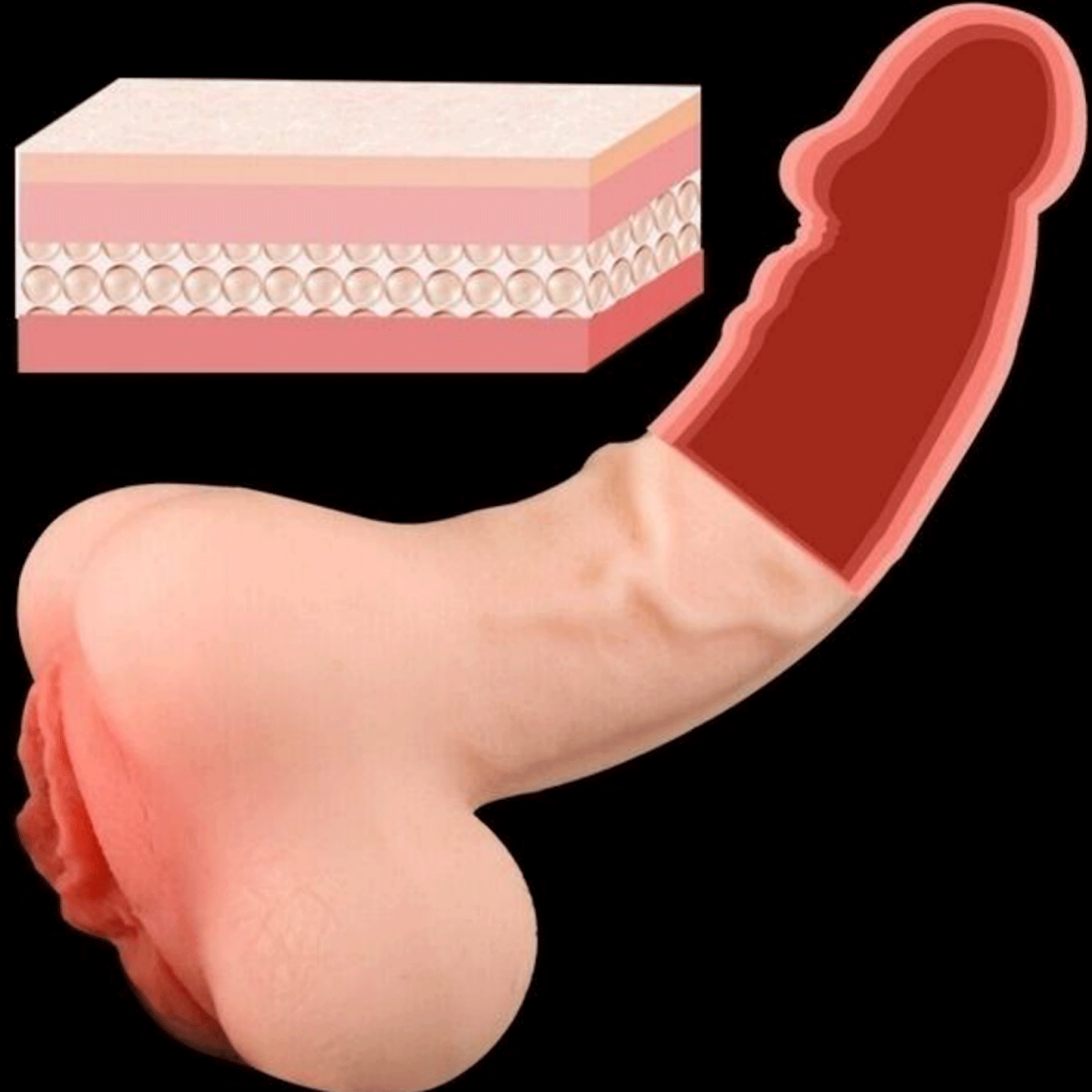 Penis SLEEVE Adult Male Realistic Vagina Pocket Pussy Masturbator Sex Toys Men