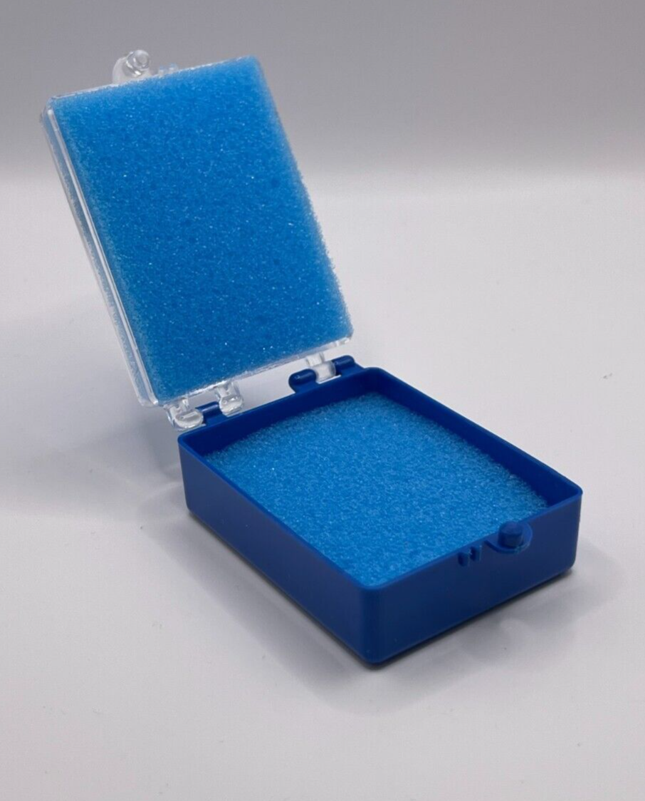 50 Pack, 2" Blue Crown Foam Case Container Hinged Display Box Jewelry Teeth