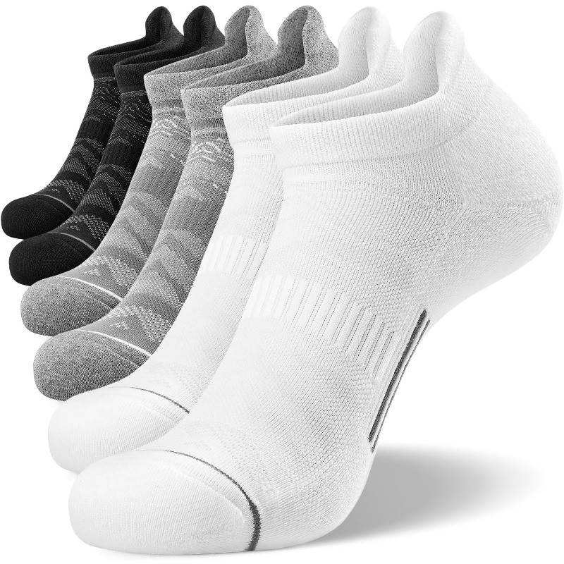 Men's Ankle Running Socks Low Cut Cushioned Athletic Sports Socks 6/12/18 Pcs
